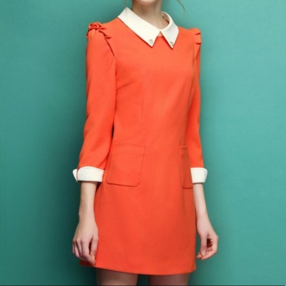 shein orange dress